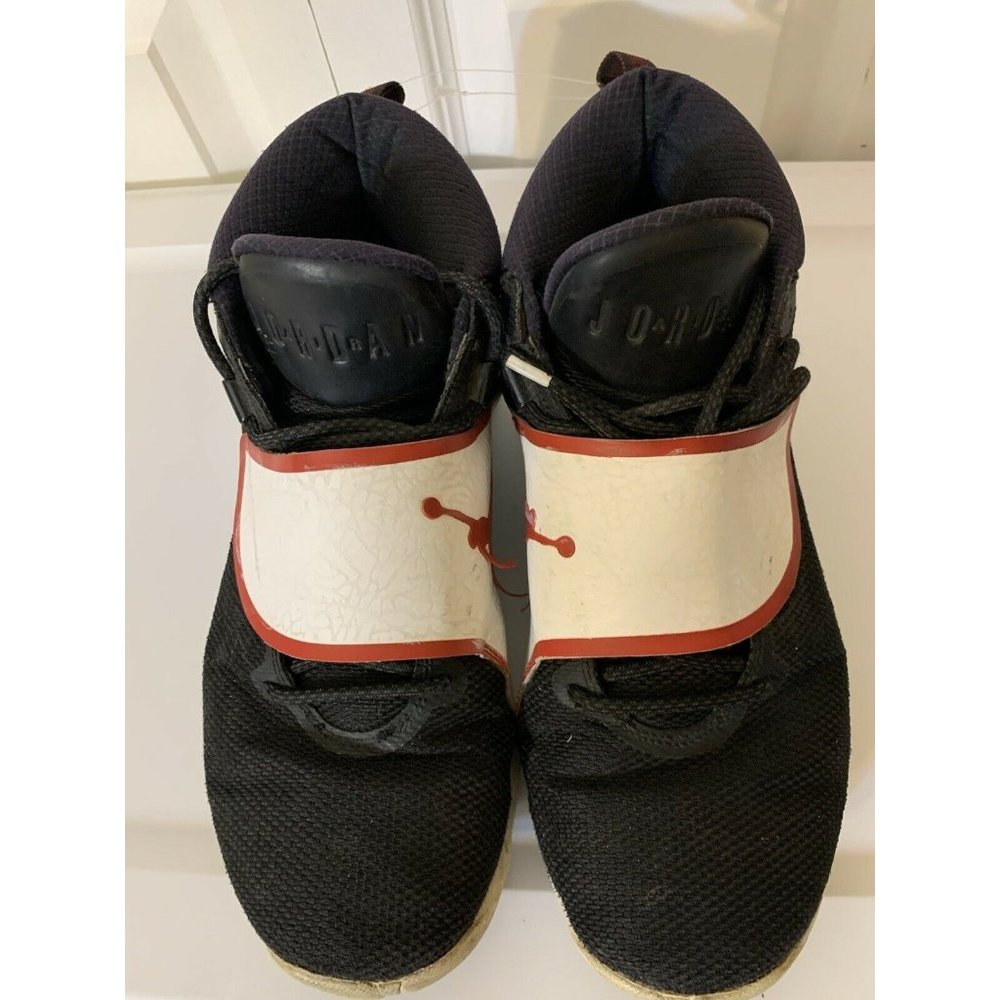Nike 881571-001 Super.fly shoes Men's 10.5 high top flap black red white‎
